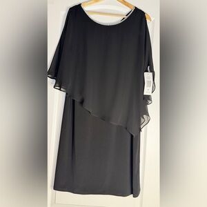 MSK Black Asymmetrical Holiday Dress, Size XL